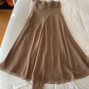 David’s Bridal tan/beige formal dress